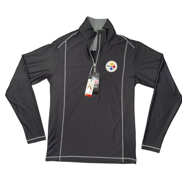 NWT Official NFL Pittsburgh Steelers SMALL Contrast Stitch Striped Quarter Zip - Picture 1 of 5